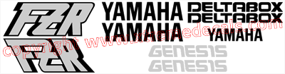 Yamaha FZR 1000 1990 Model Decal Set