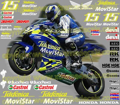 2004 Honda Telefonica Movistar Race Decal Set