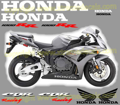 2006 CBR 1000 RR Silver Bike Decal Kit