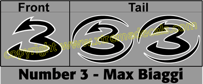 Biaggi Race Number Set 3 decals