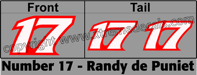 Puniet Race Number Set 3 decals