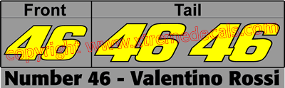 Rossi Race Number Set 3 decals No 46