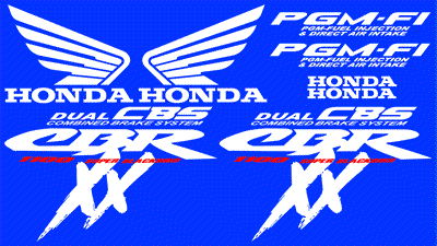 Honda Blackbird CBR 1100 XX 1999 Decal Set style b