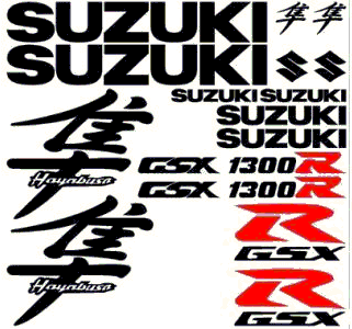 Suzuki Hayabusa 1300 16 Decal Set for Pocket Bike Mini Moto